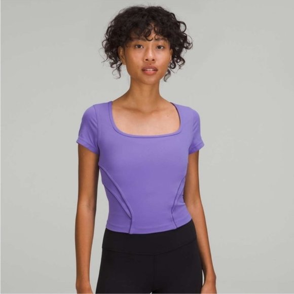 2022 Lululemon Square Neck Mesh and Nulu Yoga Short Sleeve Shirt Size 20 - Picture 1 of 8